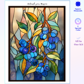 Stained Glass Blueberry Branch