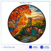 Stained Glass Shire Autumn Home