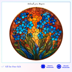 Stained Glass Forget Me Nots