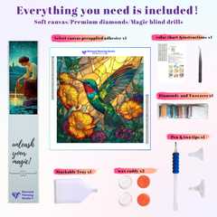 Stained Glass Hummingbird Jewel