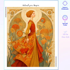 Art Nouveau Autumn Woman