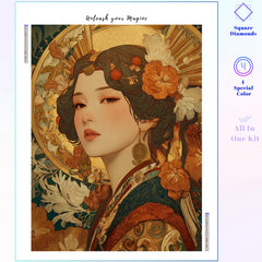 Art Nouveau Golden Geisha