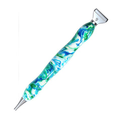 Diamond painting pen,Swirl-pattern blue and green resin , lightweight and balanced for calm, focused, and joyful crafting moments.