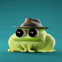 Close-up of the frog character with a wide-eyed, cheeky look in a detective-style hat. A small diamond painting with big personality—ideal for humorous home accents or beginner-friendly handmade art.