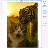 Funny Cat & Tiger Selfie