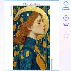 Golden Serenity Woman Portrait