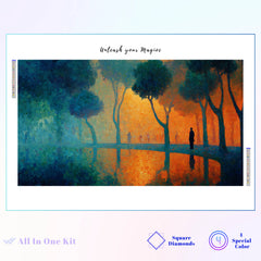 Impasto Orange Blue Glow