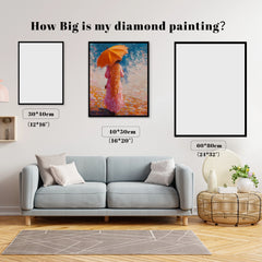 Impasto Orange Umbrella Stroll