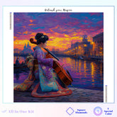 Impasto Sunset Cello Serenade