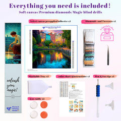 Impressionist Garden Pond Reflection