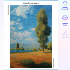 Impressionist River Landscape Tree