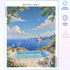 Mediterranean Seaside Oasis View