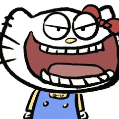 Final illustration image of the Mischievous Kitty in full color and full attitude. This funny diamond painting kit showcases a mischievous grin, bold bow, and playful energy—great for those who enjoy offbeat, expressive characters. A must-have for DIYers looking to add personality to their crafting time or send a cheeky friend gift.