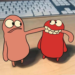 Digital illustration view of the Monster Mischief characters, arm-in-arm with comical grins. A fun and expressive small diamond painting perfect for beginner crafters or those looking for a lighthearted friend gift. The art’s cheerful chaos makes it an excellent pick for casual DIY decor.