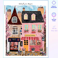 Pink Cartoon Drawing Shop