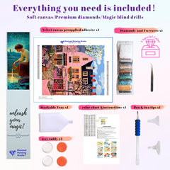 Pink Row House Spring Bloom