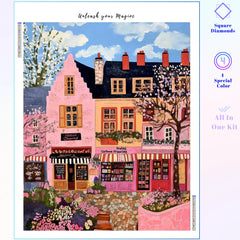 Pink Row House Spring Bloom