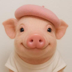 Pink Beret Pig