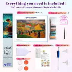 Post-Impressionist Village Gathering