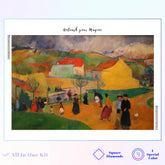 Post-Impressionist Village Gathering