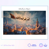 Santa's Sleigh Over Village