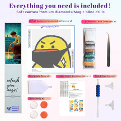 Full diamond painting tool preview for Sneaky Duck kit — includes everything needed for a stress-relieving and funny crafting session.