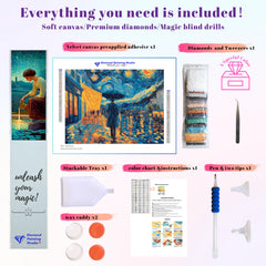 Starry Night City Walk Rain