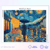 Starry Night City Walk Rain