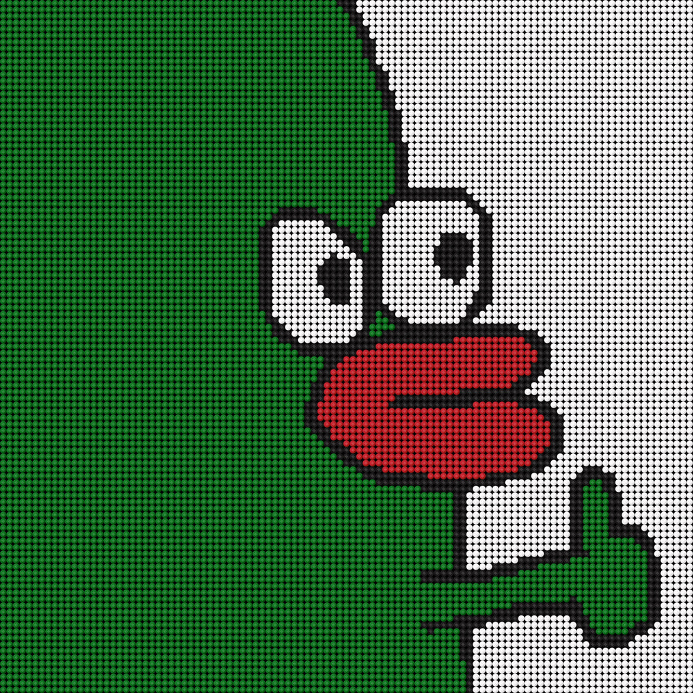 Finished 30x30cm diamond art of the “Ugly Cute Thumbs-Up” — a hilarious wall piece perfect for home, office, or playful housewarming gifts.