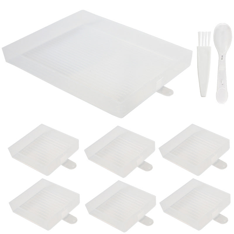 White rectangular diamond painting tray set with full accessories for neat and clean drill organization during diamond art crafting.