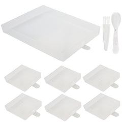 White rectangular diamond painting tray set with full accessories for neat and clean drill organization during diamond art crafting.