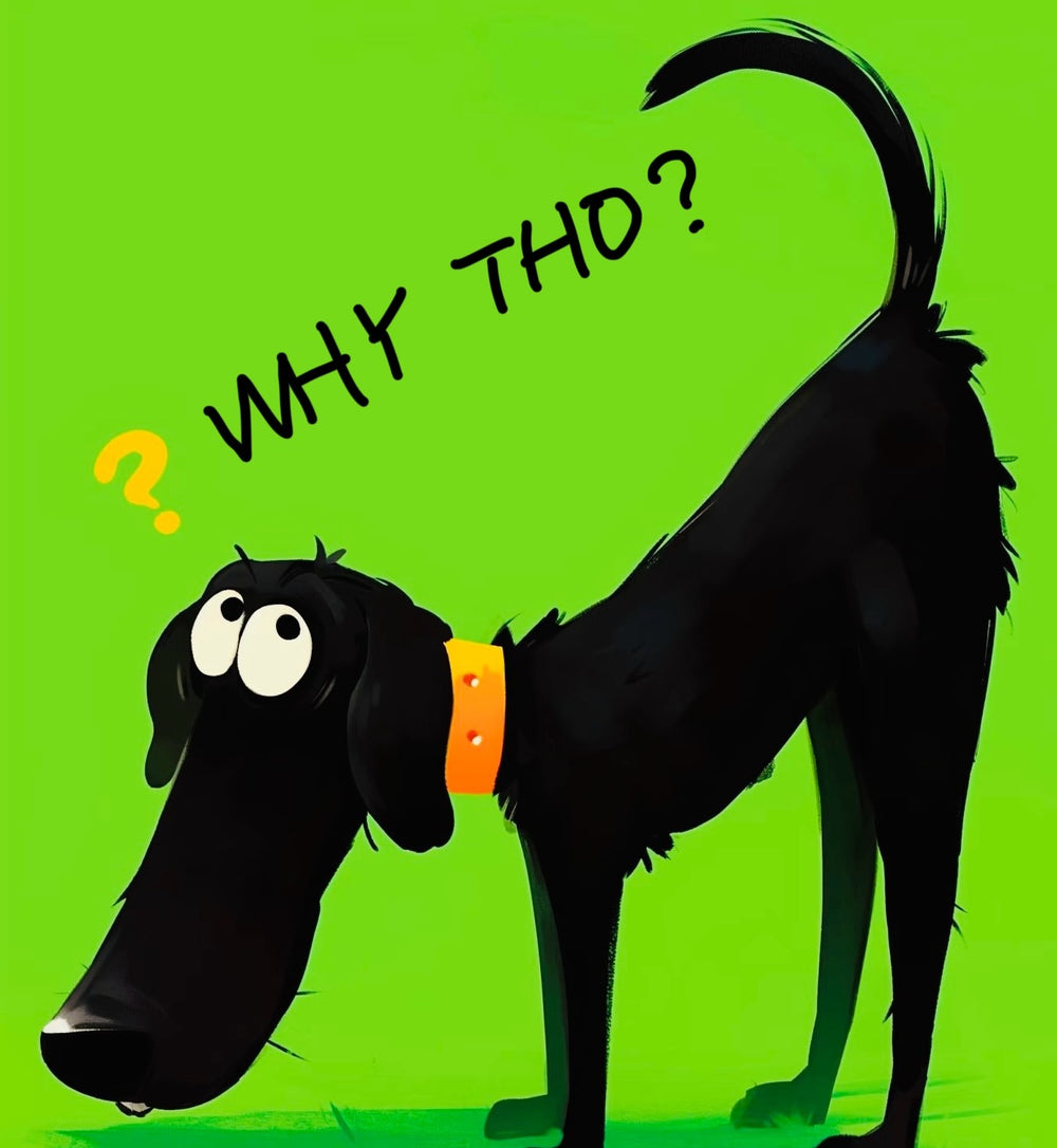 Finished diamond painting of the moody dog in 30x30cm size, great as desk decor, pet lover’s gift, or a funny addition to a home workspace.