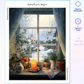 Winter Window Candle Glow