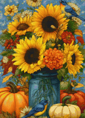 Autumn Sunflowers in Jar