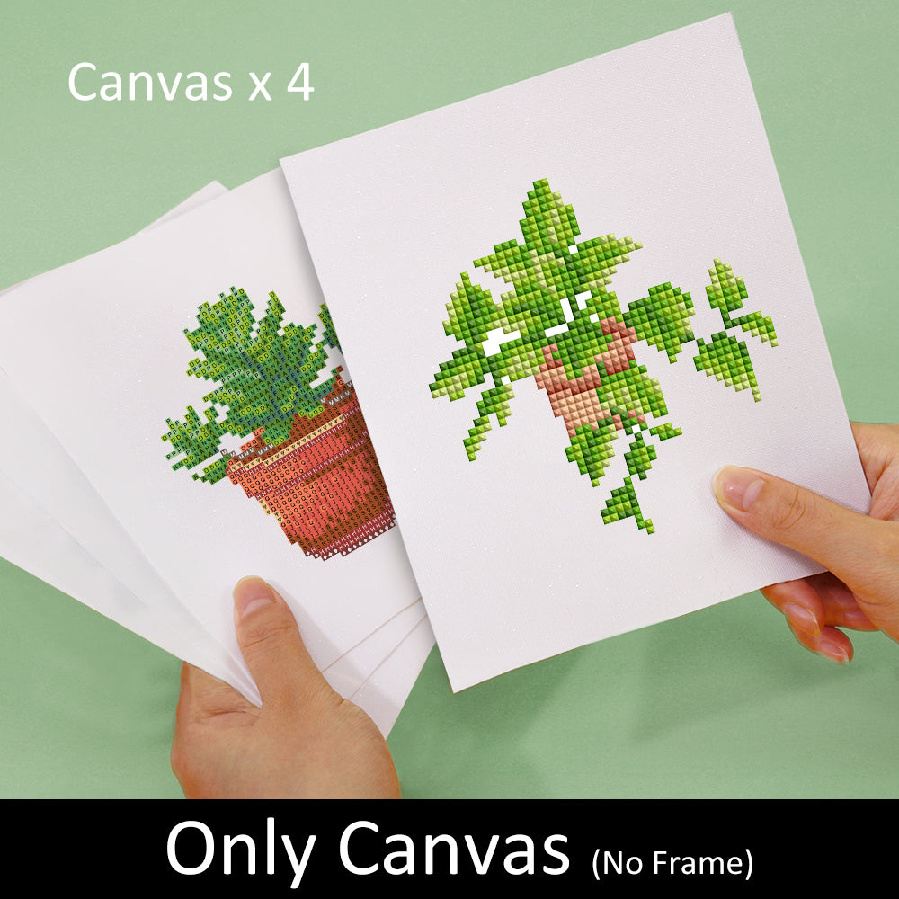 Canvas-only diamond painting kit featuring botanical designs – ideal for eco-conscious crafters