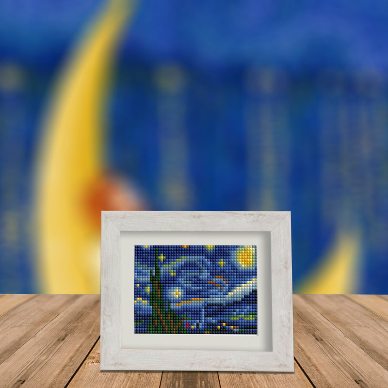 Framed floral diamond painting in classic art style – a touch of impressionism for home décor.