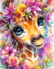 Floral Deer & Blossoms