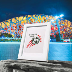 Colorful legends of soccer logo in diamond painting form. Great craft for football fans & teens.