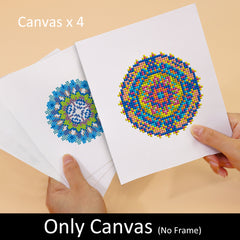 Only canvas diamond painting kit featuring 4 mandala designs – ideal for begin crafters