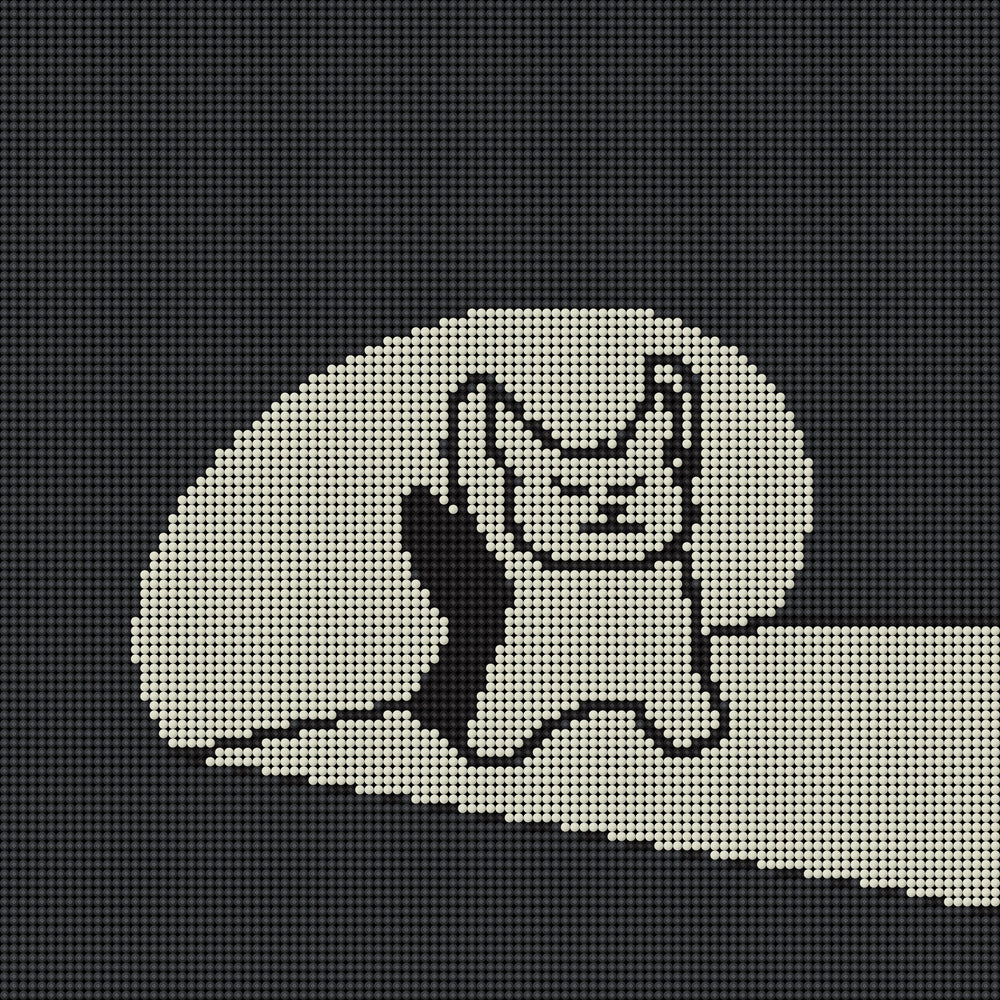 Shadow-style cat diamond painting featuring a grumpy feline in a spotlight, ideal for fans of dark humor and quirky minimalism. Great for beginners who enjoy simple, bold DIY art with attitude.