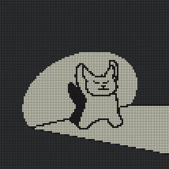 Shadow-style cat diamond painting featuring a grumpy feline in a spotlight, ideal for fans of dark humor and quirky minimalism. Great for beginners who enjoy simple, bold DIY art with attitude.