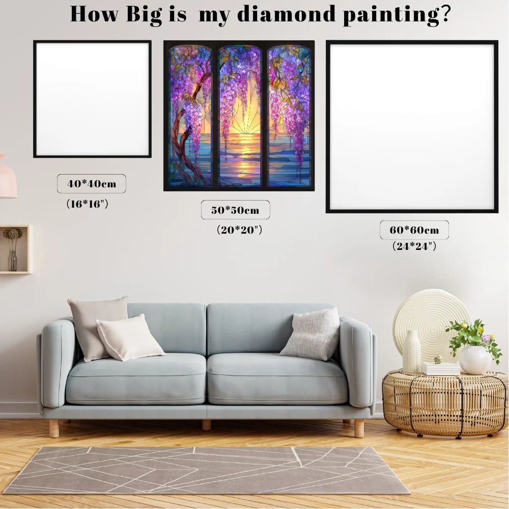 Wisteria Sunset Triptych Art