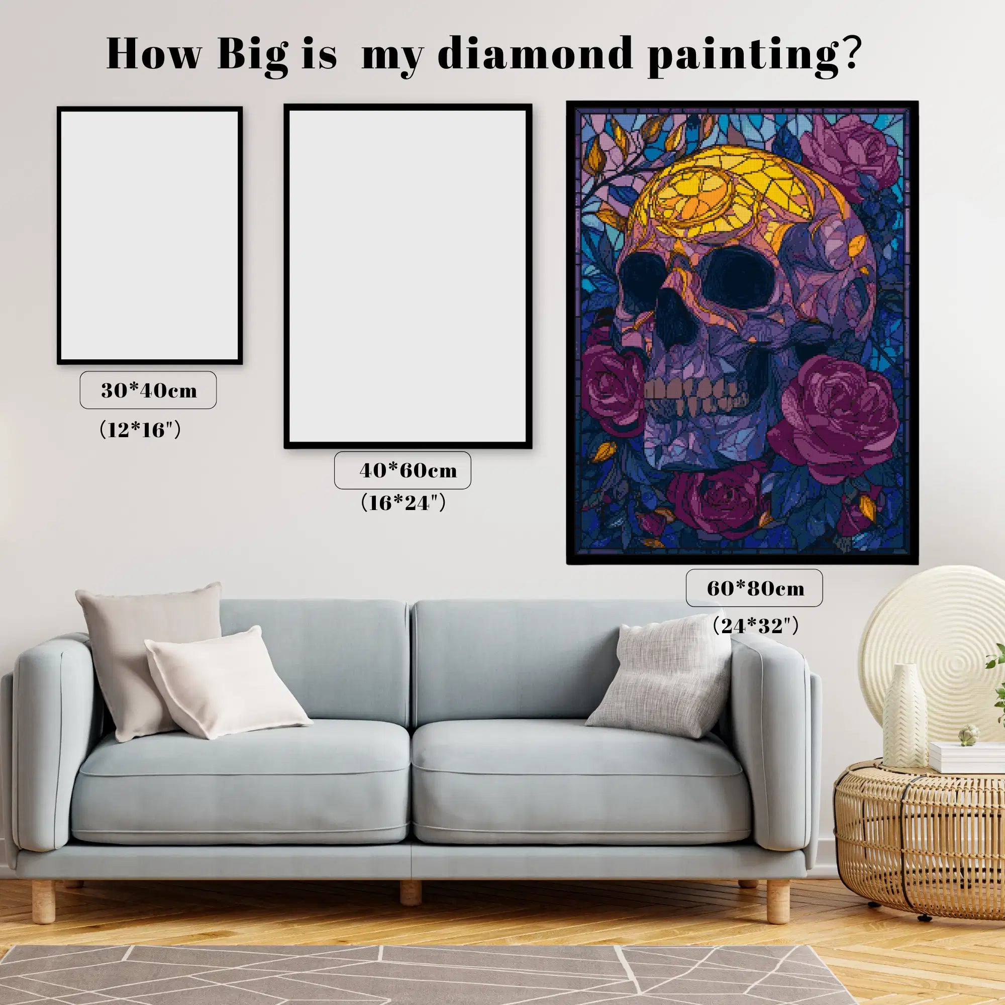 Stained Glass Skull & Roses