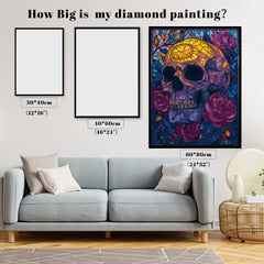 Stained Glass Skull & Roses