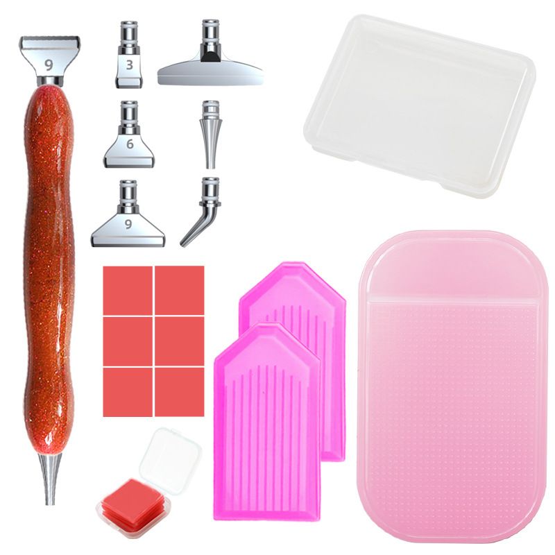 Diamond painting tools with bronze-style resin pen and full accessories – a practical and elegant choice for DIY creators.