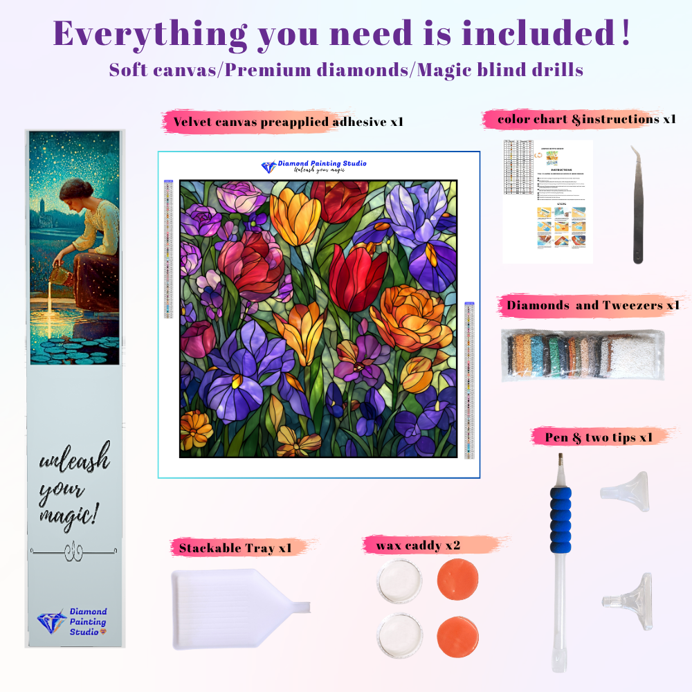 Stained Glass Jewel Tone Garden