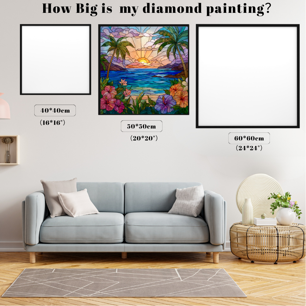 Stained Glass Tropical Sunset