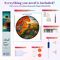 Stained Glass Shire Autumn Home