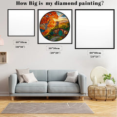 Stained Glass Shire Autumn Home