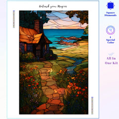 Stained Glass Seaside Cottage